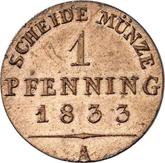 Reverse 1 Pfennig 1833 A