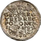 Reverse 3 Groszy (Trojak) 1596 IF HR ID Poznań Mint