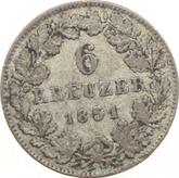 Reverse 6 Kreuzer 1851