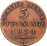Reverse 3 Pfennig 1834 D
