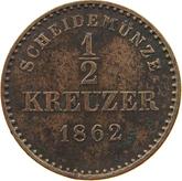 Reverse 1/2 Kreuzer 1862