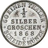 Reverse 1/2 Silber Groschen 1868 C