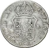 Reverse 4 Reales 1823 V R