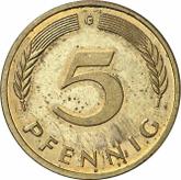 Obverse 5 Pfennig 1989 G