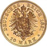 Reverse 10 Mark 1881 D Bayern