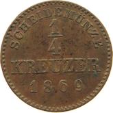 Reverse 1/4 Kreuzer 1869