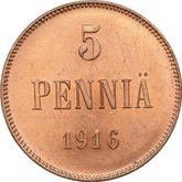 Reverse 5 Pennia 1916