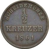 Reverse 1/2 Kreuzer 1861