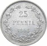 Reverse 25 Pennia 1906 L