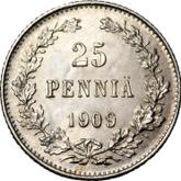 Reverse 25 Pennia 1909 L