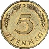 Obverse 5 Pfennig 1990 D