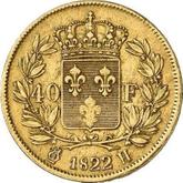 Reverse 40 Francs 1822 H