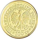 Obverse 100 Zlotych 2002 MW NR White-tailed eagle