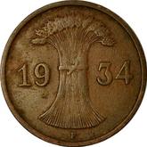 Reverse 1 Reichspfennig 1934 F
