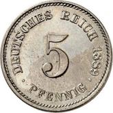 Obverse 5 Pfennig 1889 E