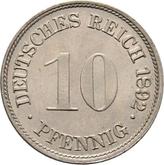 Obverse 10 Pfennig 1892 F