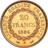 Reverse 20 Francs 1886 A
