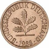 Reverse 1 Pfennig 1988 J