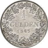 Reverse 1/2 Gulden 1843