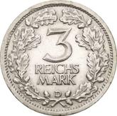 Reverse 3 Reichsmark 1932 D