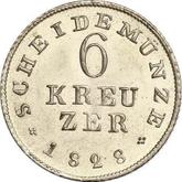 Reverse 6 Kreuzer 1828