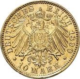 Reverse 10 Mark 1890 D Saxe-Meiningen