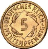 Obverse 5 Rentenpfennig 1924 E