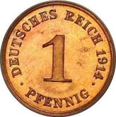 Obverse 1 Pfennig 1914 D