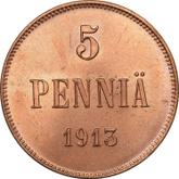 Reverse 5 Pennia 1913