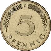 Obverse 5 Pfennig 1988 G