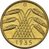 Reverse 10 Reichspfennig 1935 G
