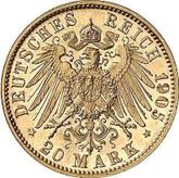 Reverse 20 Mark 1905 D Saxe-Meiningen