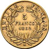 Reverse 5 Francs 1862 A