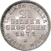 Reverse 2-1/2 Silber Groschen 1871 B