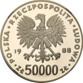 Obverse 50000 Zlotych 1988 MW BCH Jozef Pilsudski