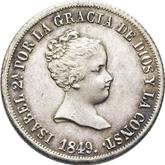 Obverse 2 Reales 1849 M CL