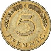 Obverse 5 Pfennig 1991 G