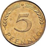 Obverse 5 Pfennig 1950 D