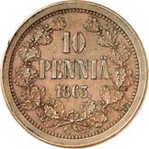 Reverse 10 Pennia 1863 Pattern
