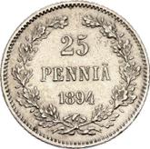 Reverse 25 Pennia 1894 L