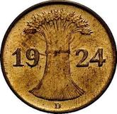 Reverse 1 Rentenpfennig 1924 D