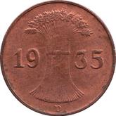 Reverse 1 Reichspfennig 1935 D