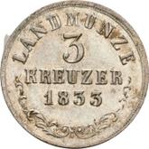 Reverse 3 Kreuzer 1833 L