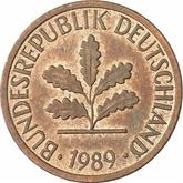 Reverse 1 Pfennig 1989 D