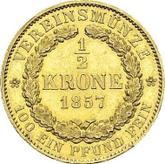 Reverse 1/2 Krone 1857 B