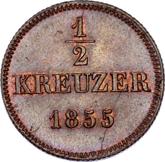 Reverse 1/2 Kreuzer 1855