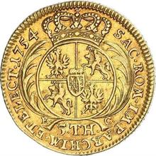 5 táleros (1 augustdor) 1754  EC  "de Corona"
