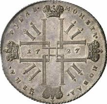 1 rublo 1727    "Monograma en el reverso" (Prueba)