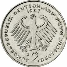 2 marcos 1987 G   "Konrad Adenauer"