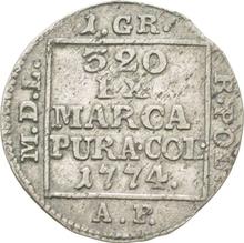 Grosz de plata (1 grosz) (Srebrnik) 1774  AP 